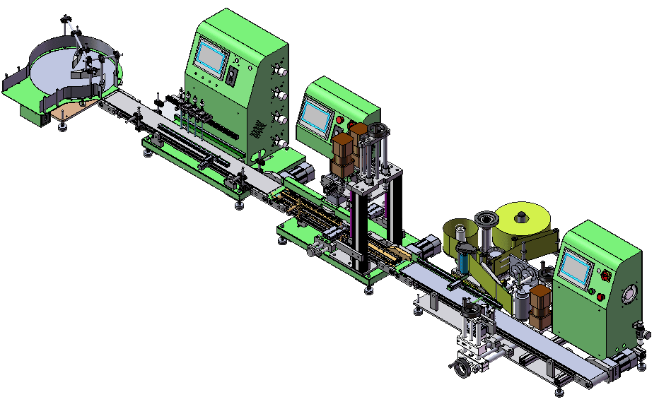 automatic filling capping and labelling machine